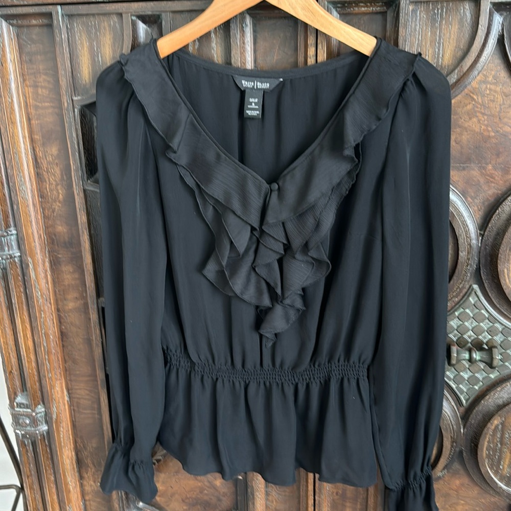 NWOT White House Black Market silk black dirt size S.